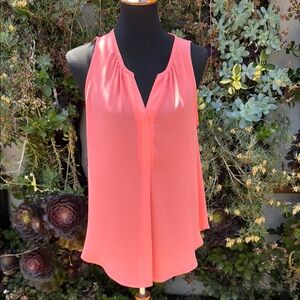 Lush Coral Sleeveless Blouse Relaxed Fit